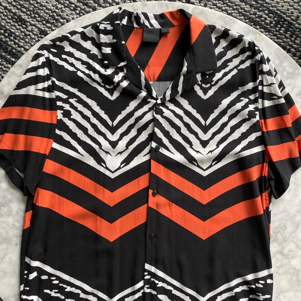 ASOS geometric button-up